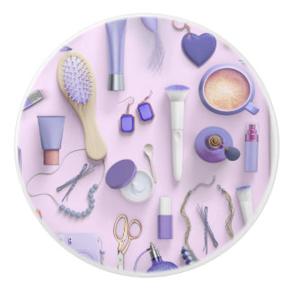 Paarse Vanity Table Keramische Knop