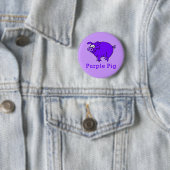 Paarse Varkens op kleding, Mokken, Baby Shirten Ronde Button 5,7 Cm (In situ)