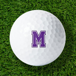 Paarse varsity monogram golfballen