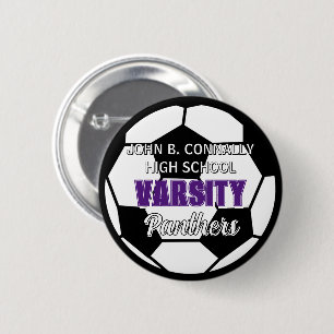 Paarse Varsity Voetbal Aangepaste Hoge School Spir Ronde Button 5,7 Cm