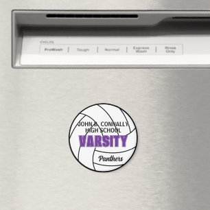 Paarse Varsity Volleybal Aangepaste Hoge School Te Magneet