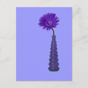 Paarse Vase en Bloem Briefkaart