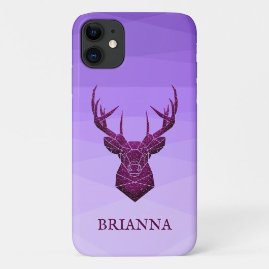 Paarse veelhoekige en herten Hoesje-mate iPhone Ca Case-Mate iPhone Case (Achterkant)