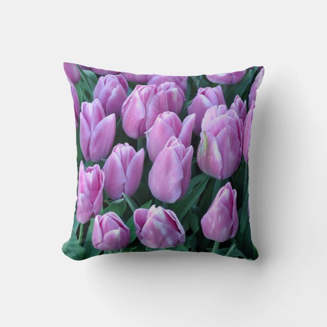 Paarse veertulpen kussen (Voorkant)