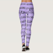 Paarse vel muziek leggings (Achterkant)