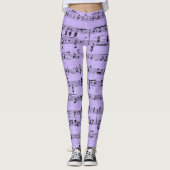 Paarse vel muziek leggings (Voorkant)