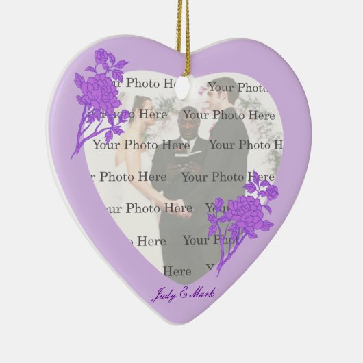 Paarse ventilator, aangepast Ornament voor hart (Rechts)