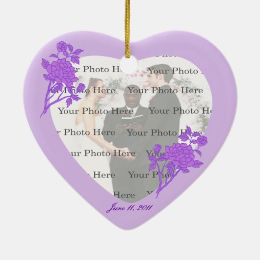 Paarse ventilator, aangepast Ornament voor hart (Achterkant)