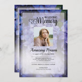 Paarse ventilator Funeral order of service Invitat Kaart (Voorkant / Achterkant)