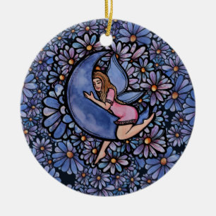 Paarse ventilator Mon Fairy Keramisch Ornament