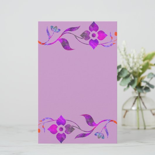 Paarse ventilatorgrens briefpapier (Staand voorkant)