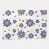 paarse ventilatorpatroon van 1970 theedoek (Horizontaal)