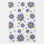 paarse ventilatorpatroon van 1970 theedoek (Verticaal)