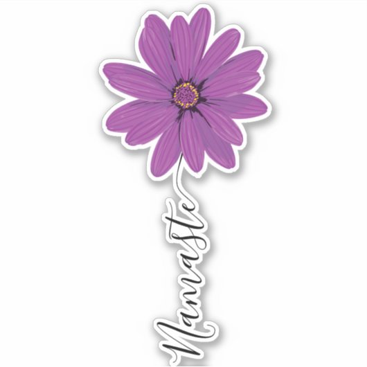 Paarse-ventilatorstoom van Namaste Script Sticker (Voorkant)