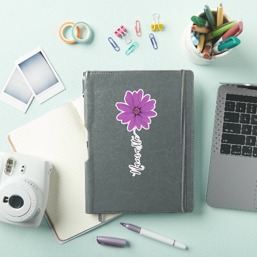Paarse-ventilatorstoom van Namaste Script Sticker (iPad Cover)