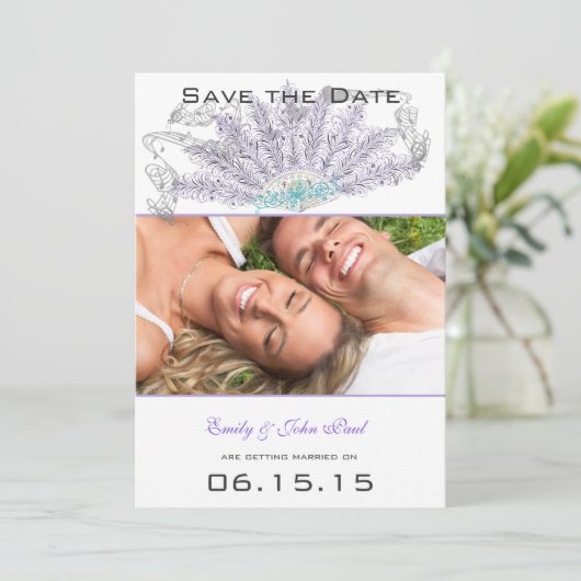 Paarse  Ventilatorverzegeling Bewaar de datum Kaart (Staand voorkant)