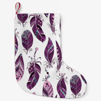 Paarse veren:  siernaadloos. kleine kerstsok