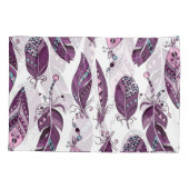 Paarse veren:  siernaadloos. kussensloop (Achterkant)