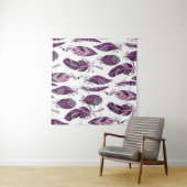 Paarse veren: siernaadloos. wandkleed (In Situ (horizontaal))