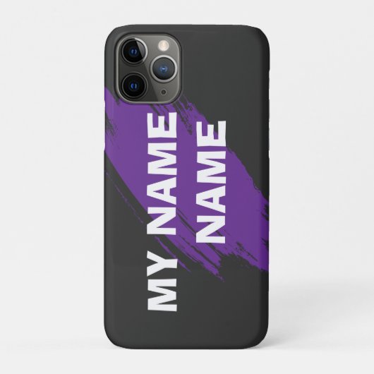 Paarse verf aangepaste tekst Case-Mate iPhone case (Achterkant)