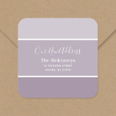 Paarse verfstaal Nieuw adres Vierkante Sticker