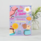 Paarse verjaardagsbrunch. Stijgen en schitteren Kaart (Staand voorkant)