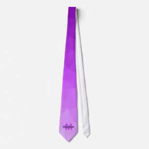 Paarse verloop geometrie mesh patroon Monogram Stropdas