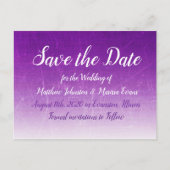 Paarse verloopGepersonaliseerd Save the Date Brief Briefkaart (Voorkant)