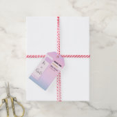 Paarse Verlopen Moppe Oogbal Tekst Baby Shower Cadeaulabel (Met Touw)