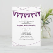 Paarse Verloving Banner Kaart (Staand voorkant)