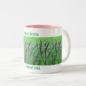 Paarse Vervain Flowers Vermenigvuldigd Gepersonali Tweekleurige Koffiemok (Voorkant rechts)