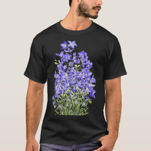 paarse verven van waterverf van wilde bloemen t-shirt