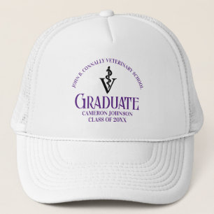 Paarse Veterinaire School Afstuderen Gepersonalise Trucker Pet
