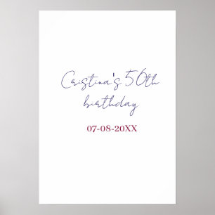 paarse vette 50 verjaardag jubileum voeg naam datu poster