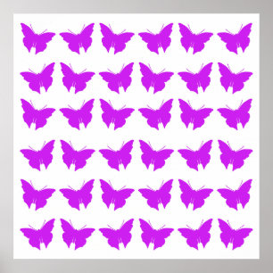 Paarse vette vlinders poster