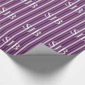 Paarse Victoriaans aantekening met monogram Cadeaupapier (Hoek)