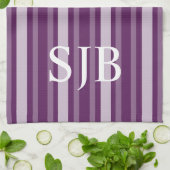 Paarse Victoriaans aantekening met monogram Theedoek (Gevouwen)