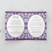 Paarse Victoriaans Bloemen Damask Wedding (Binnen)