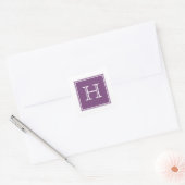Paarse vierkant monogram Sticker (Envelop)