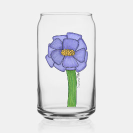 Paarse Vierkante Bloem Blikvorm Glas