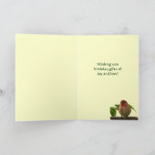 Paarse vink verjaardag kaart (Binnen)