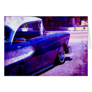 Paarse Vintage Car Grunge Digital Art All Occasion