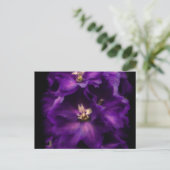 Paarse Vintage Delphinium Briefkaart (Staand voorkant)