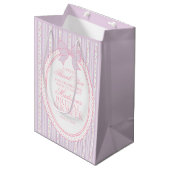 Paarse Vintage Fancy Bloemige Bruidsfeestcadeaus Medium Cadeauzakje (Voorkant Gekanteld)
