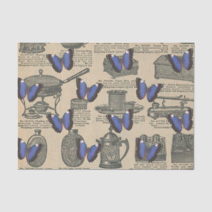 Paarse Vintage Vlinder Tissuepapier