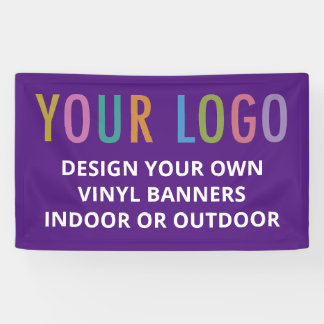Paarse Vinyl Banner Bedrijfslogo Binnen of Buiten