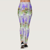 Paarse Viola Floral Waterverf Leggings (Achterkant)