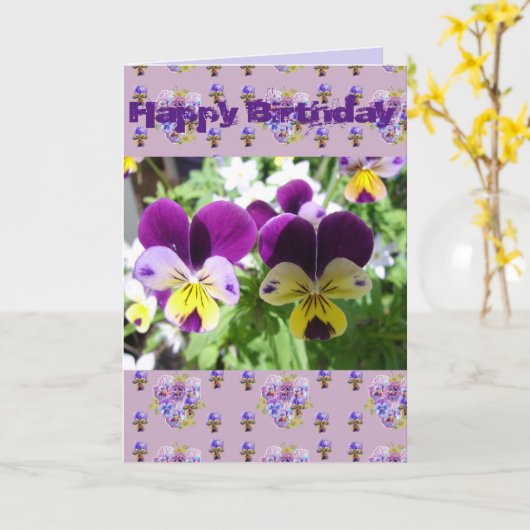 Paarse Viola Pansy Tuinfotokaart Kaart