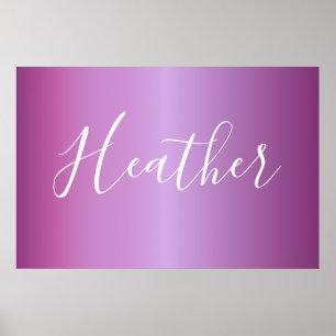 Paarse Violet & Aangepast Wit Schrift Poster