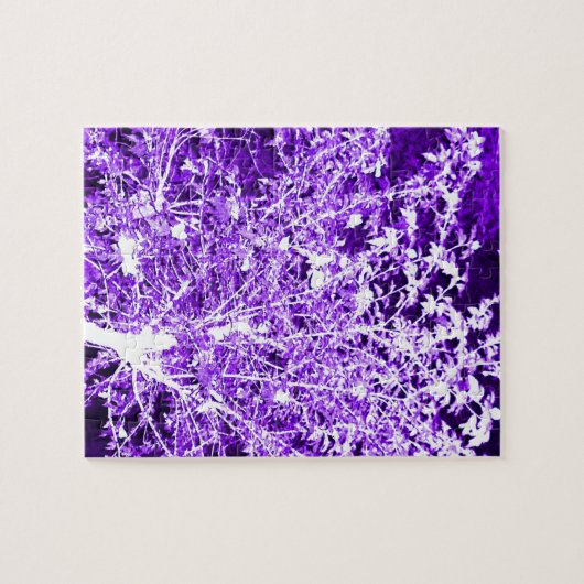 Paarse Violet Abstracte boomafdelingen Legpuzzel (Horizontaal)